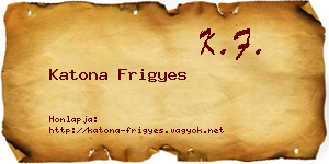 Katona Frigyes névjegykártya